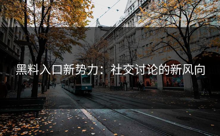 黑料入口新势力：社交讨论的新风向
