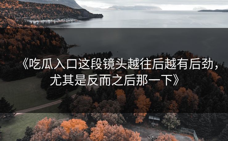 《吃瓜入口这段镜头越往后越有后劲，尤其是反而之后那一下》