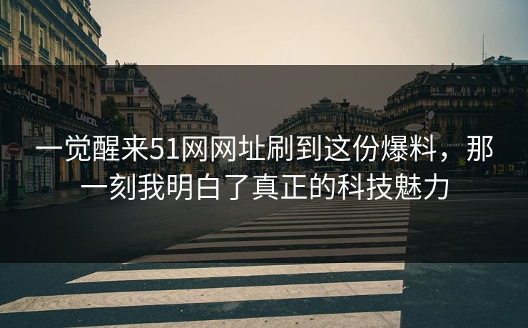 一觉醒来51网网址刷到这份爆料，那一刻我明白了真正的科技魅力